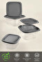 Set of 18 Square Food Storage Containers - Food Storage Containers Suitable for Freezer and Microwave Anthracite - 3