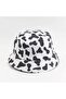 Cow-print fisherman hat reversible unisex.