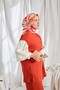Twill Silk Scarf Abstract Red - 3