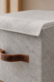 Gray Felt Lid Cube Box 30 X 30 X 30 cm – Leather Handle, Foldable, Multi-Purpose Storage and Organizer Box - 3