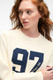 Mirellan women's Printed round neck regular fit ecru sweatshirt - 3