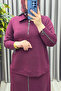 Women's Clothing Plus Size Modal Sleeves Zipper Detailed Double Skirt Set - 6