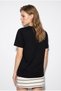 Women's Black 100% Cotton V-Neck Regular Fit T-Shirt 60382621 - 5