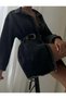 Women's Anthracite Shirt Anthracite Cotton Tassel Detailed Long Sleeve Tunic Length
