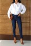 Women's Dark Blue High Waist Narrow Leg Dark Blue Skinny Jean Pants