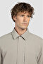 Men's Regular Fit Zippered Long Sleeve Beige Jacket - 3
