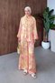 Sophia Satin Printed Mandarin Suit Yellow - 4
