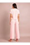 Pink Tie-Up Detail Ruffled Top and Pants Pyjama Set - 6