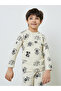 Boys Cream Printed Long Sleeve T-Shirt and Pyjama Set - 2