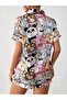 Multi-Color Graphic Print Shirt and Shorts Pajama Set - 5