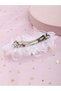 Girls White Rhinestones Embellished Floral Hair Clip - 2