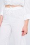 Women's Comfortable Cut Solid Color Trousers with Side Slits - 5