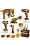 20V Cordless 5-Piece Combo Kit, 405Nm Impact Wrench, 66Nm Drill, SDS Hammer, Grinder & LED - 2