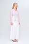 Women's High Collar Ruffle Detailed Transparent Pastel Color Shirt - 4
