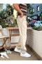 Single Pleated Belt Detailed Cotton Trousers - 3