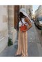 Asur Boutique Women's Striped Palazzo Trousers High Waist Wide Leg Linen Look Comfortable Casual Trousers - 4