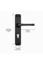 Matte Black Door Handle Set with Long Backplate, Modern Interior Door Lever with Lock Hole, Heavy-Duty Hardware Pack for Bedroom, Bathroom, and Office (Front & Back Pair) - 3