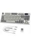 كيبورد ألعاب ميكانيكي لاسلكي K86 من اتاك شارك، 2.4G/BT5.0/USB-C، تصميم TKL 75% 87 مفتاح كويرتي، شاشة