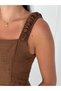 Women's Strappy Sleeveless Square Neckline Slit Linen-Like Appearance Backless Adjustable Maxi Long Casual Dress Kk1200 - 2