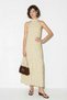 Women's Polka Dot Halter Neck Halter Dress with Ruffle Hem Long Yellow Dress - 2