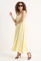 Women's Rope Strap Lined Flowy Comfortable Summer Lemon Yellow Dress - 4