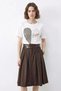 Women's Leopard Heart Stone Embroidered Crew Neck Regular Fit t Shirt White