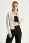 Women's Ecru Cardigan with Pockets - 4