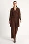 Women's High Waist Trousers Vest Cardigan Triple Knitwear Bitter Coffee Set - 3