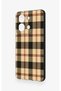 Vivo Y36 Compatible Cream Plaid Patterned Silicone Case - 4