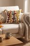 Colorful Botanical Branch Patterned Punch Embroidered Tasseled Cotton Decorative Throw Pillow Cover 42X42 cm - 7