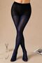 Women's Navy Blue Glittery Shiny High Waist Thin Pantyhose