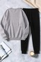 Unisex Design Printed Crew Neck Sweatshirt - 2-Piece Tracksuit Set - 2