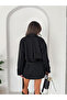 Women's Black Lined Windbreaker Detailed Premium Trench Coat - 2