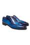 Dark Blue Color Lace-Up Genuine Leather Men's Shoes