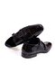 Black Color Laceless Genuine Leather Patent Leather Sole Men's Shoes - 2