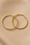 Gold Color 66 mm Plain Steel Classic Hoop Earrings - Minimalist Clip-On Hoop Earrings