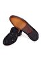 Black Color Laceless Genuine Leather Men's Suede Shoes - 3