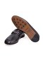 Black Color Laceless Genuine Leather Leather Sole Men's Shoes - 3