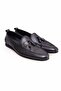 Black Color Laceless Genuine Leather Men's Shoes