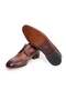 Brown Lace-Up Genuine Leather Sole Men's Shoes - 3