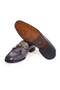 Gray Color Laceless Genuine Leather Men's Shoes - 3
