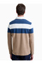 Men Striped Zipperd Polo Long Sleeve - 2