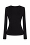 Long Sleeve Black Women's Blouse 4451