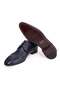Dark Blue Color Lace-Up Genuine Leather Men's Shoes - 3