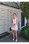 Linen Fabric Pleated Patterned Lined Summer Mini Dress - 4
