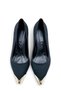 Burnu Gold Metal Detailed Stiletto Black 9 cm - 5