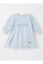 Tongs Baby Girl "Sunshine" Embroidered Glitter Tulle Covered Long Sleeve Dress - Baby Blue