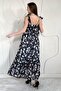 Black Chiffon Draped Dress - 4