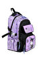 Lilac-Black Leather Printed School Princes Kuromi Elementary School Backpack, Thermal Lunch Bag and Pencil Case Bag - 5