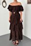 Coffee Layered Ruffle Dress - 3